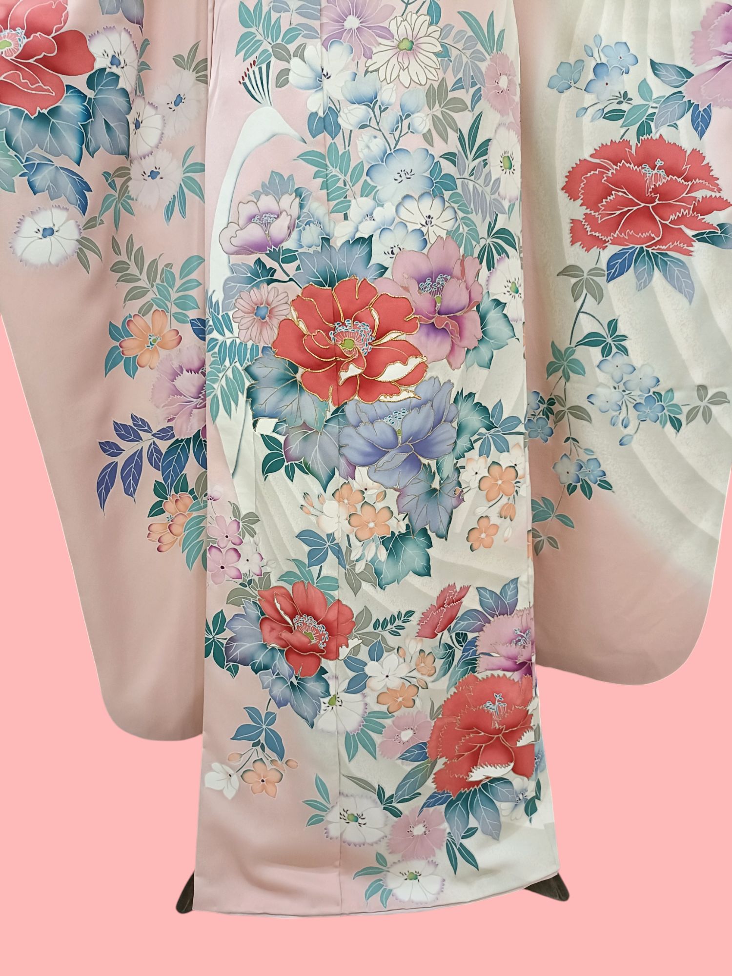 กิโมโนฟุริโซเดะ สีชมพูอ่อน