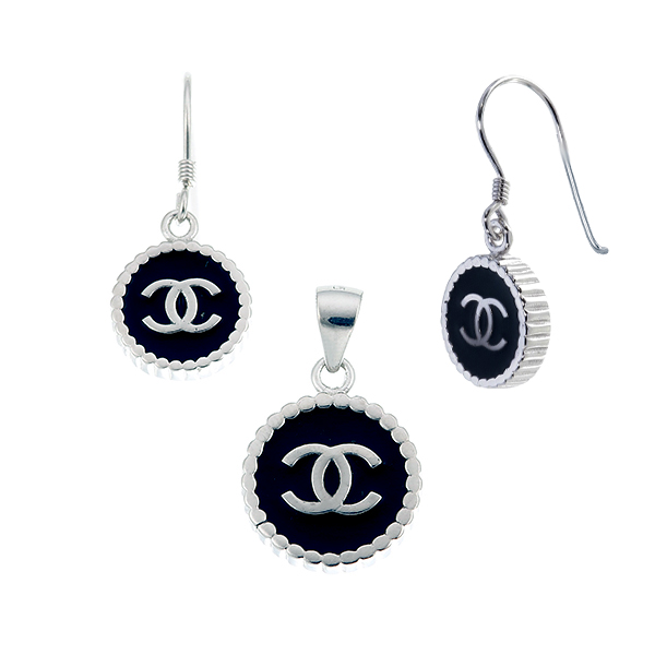 ต่างหูพร้อมจี้ ( เงิน ) = Earring with Pendant ( Silver )