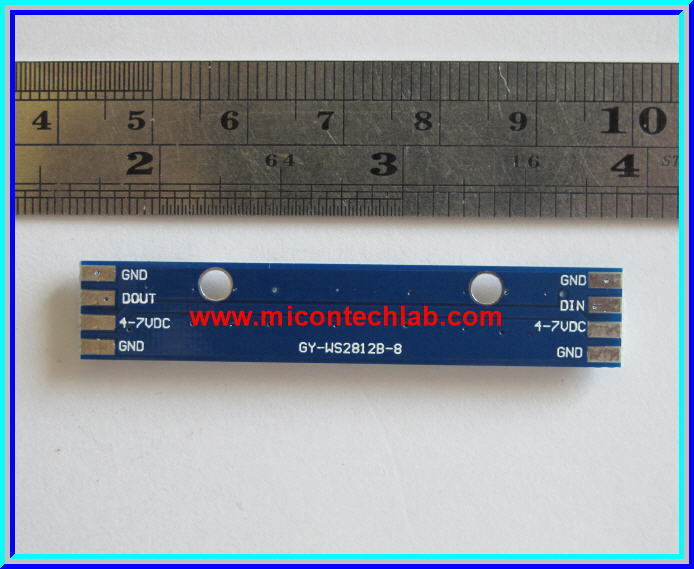 1x WS2812B RGB (1x8) แอลอีดี 3 สี RGB พร้อมไอซีขับในตัว