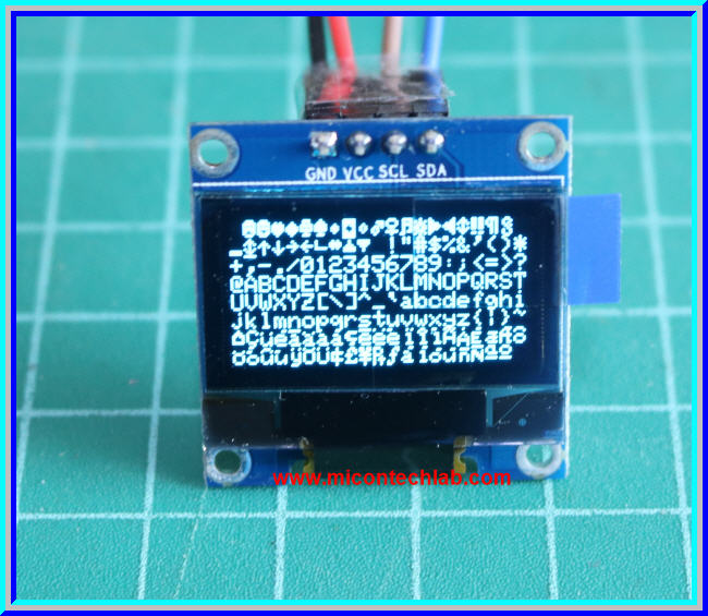 1x จอ OLED LCD 128x64 สีน้ำเงิน ขนาด 0.96" แบบ I2C