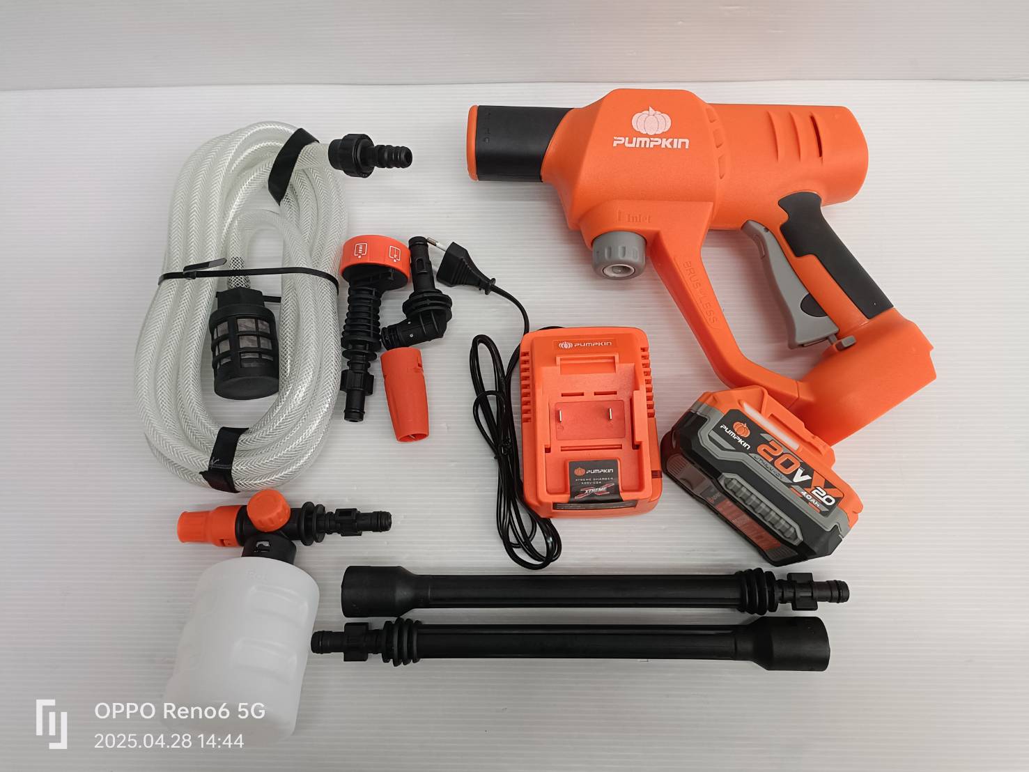 PUMPKIN เครื่องฉีดน้ำแรงดันสูงไร้สาย 20V INF-70WGB-401K-X20/ 50401 (ครบชุด)