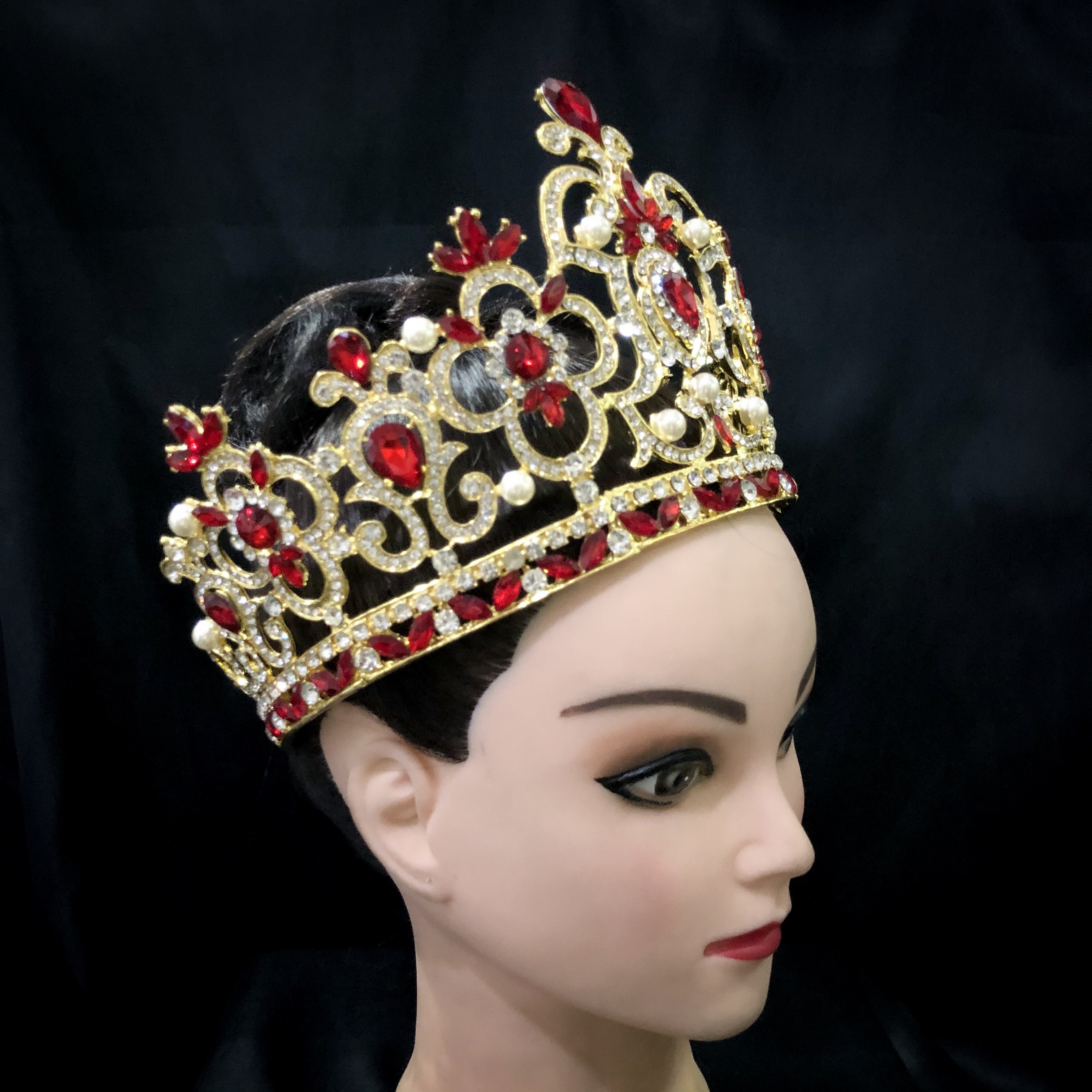 (พร้อมส่ง) เทียร่า 166 สีแดง-ทอง-ขาว มงกุฎนางงาม มงกุฎเจ้าหญิง งานสวย ปราณีต “รีวิวดีมาก” สินค้าพร้อมส่งจากไทย