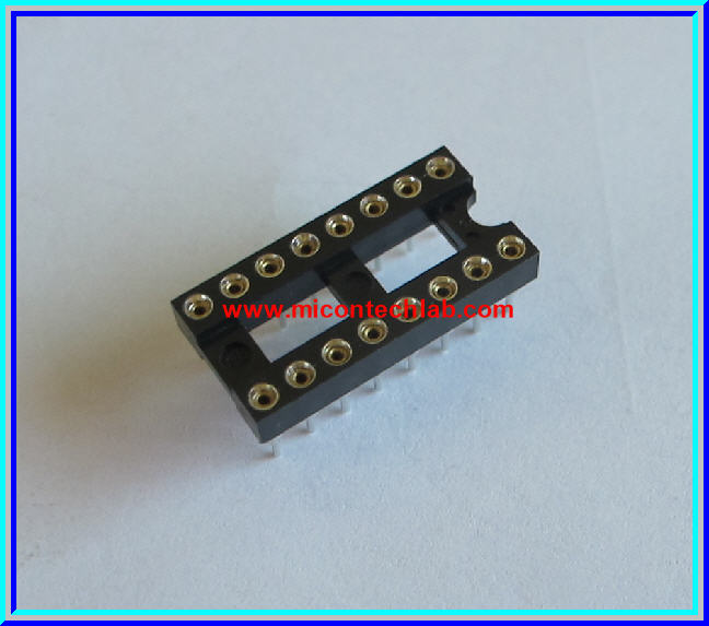 1x IC Socket 16 Pin Round Turned Pin Type 7.62mm/0.3 inch Pitch 2.54mm