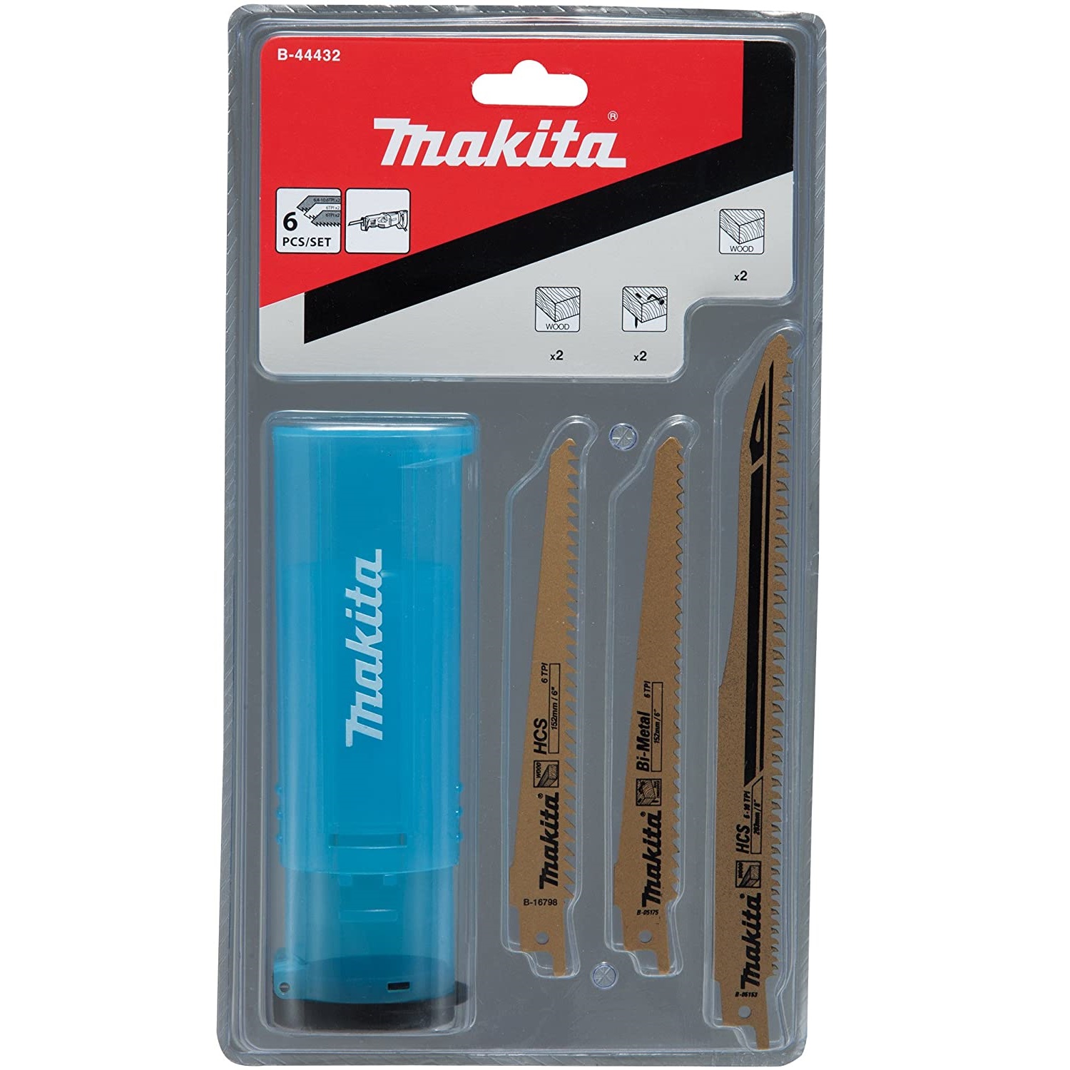 ชุดใบเซเบอร์6ชิ้น พร้อมกล่อง B-44432 MAKITA ตัดไม้