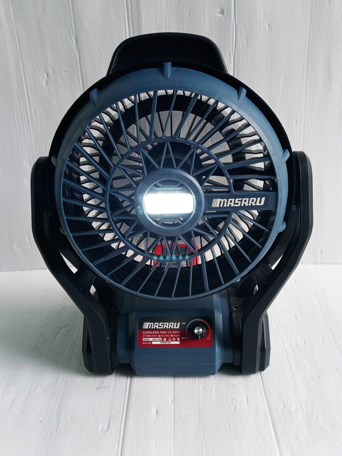 MASARU พัดลมไร้สาย SCFP-900-B1 12" มีไฟในตัว Power Turbo 20V แบตรุ่นใหม่