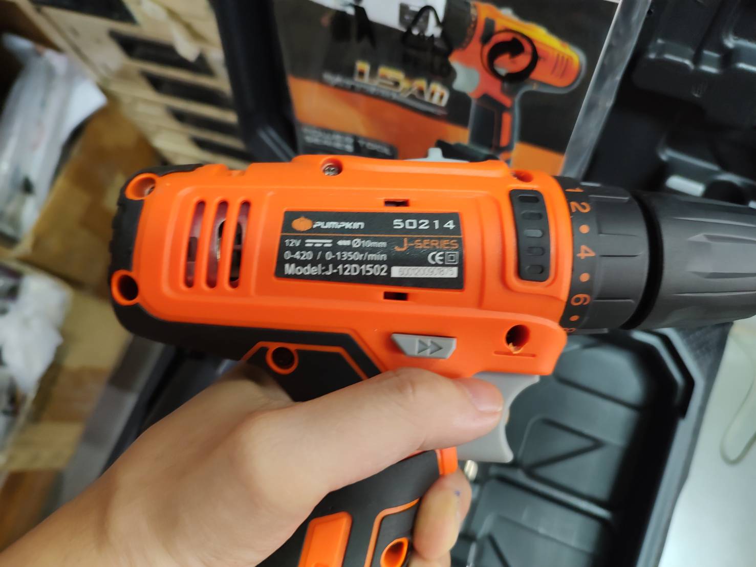 สว่านไร้สาย12V รุ่นแบต2ก้อน J-12D1502 PUMPKIN #50214-15B2