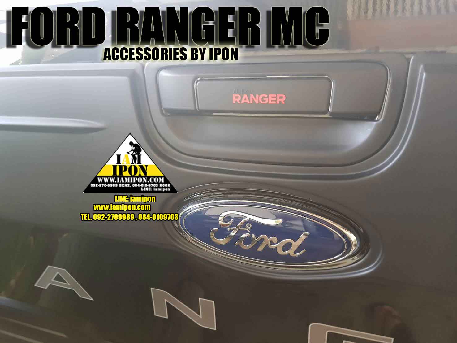 TAIL PLATE HANDLE COVER FORD RANGER T6-MC FLATBLACK เบ้ารองมือเปิดฝาท้ายดำด้านฟอร์ดเรนเจอร์ T6-MC