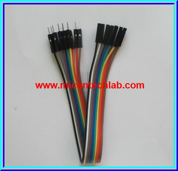 1x จั๊มเปอร์ปลายผู้เมีย (F2M) 10 เส้น 20 ซม. (Jumper)