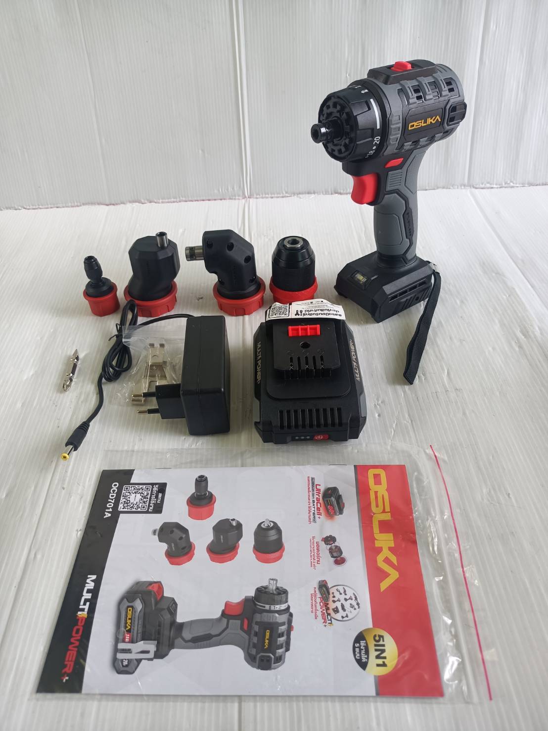 OSUKA สว่านไร้สาย OCD701A-D1 5IN1 เปลี่ยนหัวได้ 5แบบ