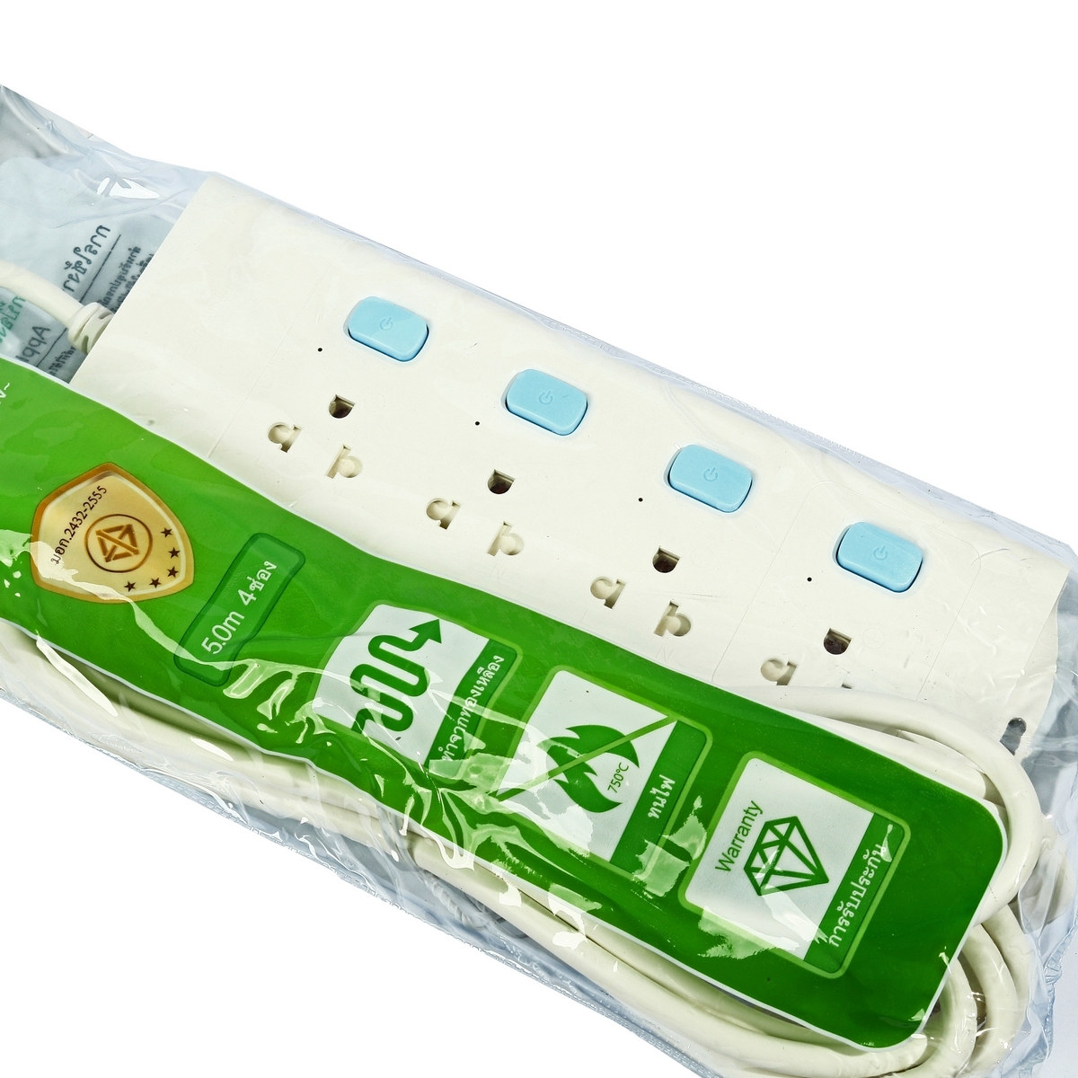 GONGNIU ปลั๊กไฟ 4 ช่อง 4 สวิตซ์ สายไฟ 5 เมตร รุ่น G131-0030