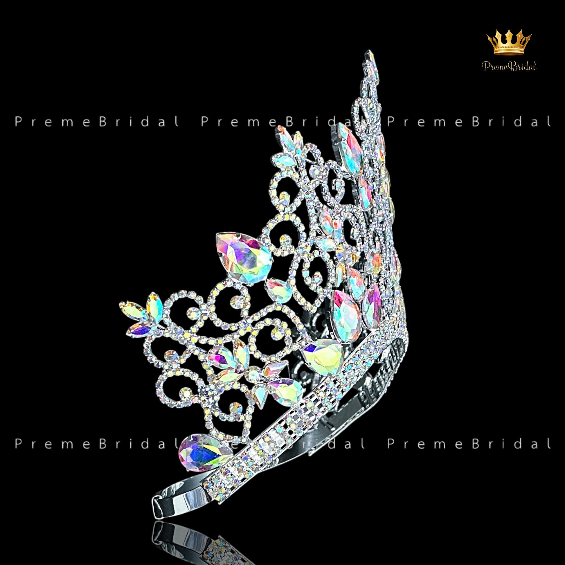 (พร้อมส่งจากไทย) มงกุฏ 144 สำหรับนางงาม ขนาดใหญ่ งานโลหะฐานกลมปรับขนาดได้ ส่งด่วน ส่งจาก จ.อุบลราชธานี