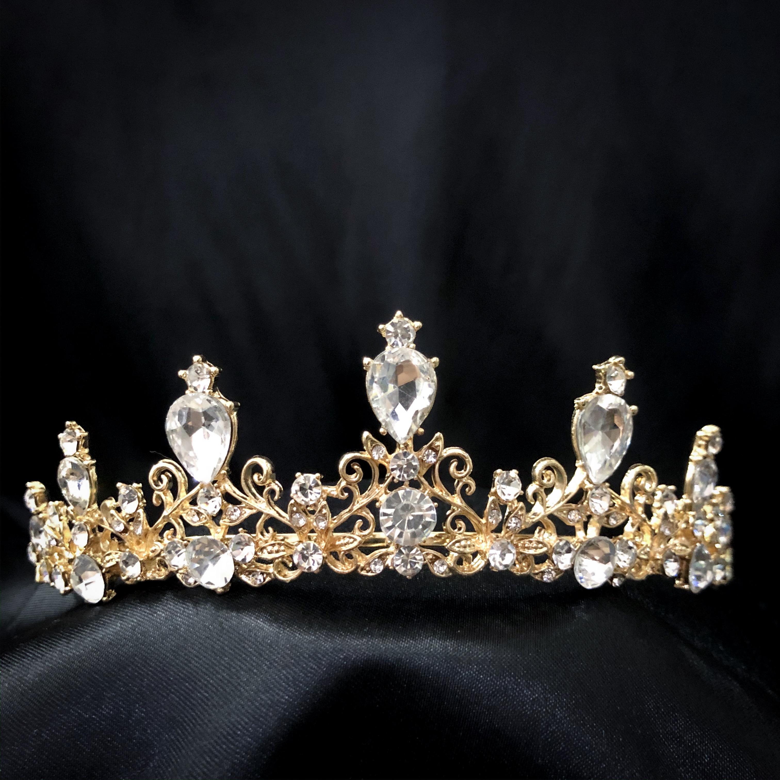 (พร้อมส่ง) เทียร่า 161 สีทอง มงกุฎนางงาม มงกุฎเจ้าหญิง งานสวย ปราณีต QCเพชรทุกเม็ด สินค้าพร้อมส่งจากไทย