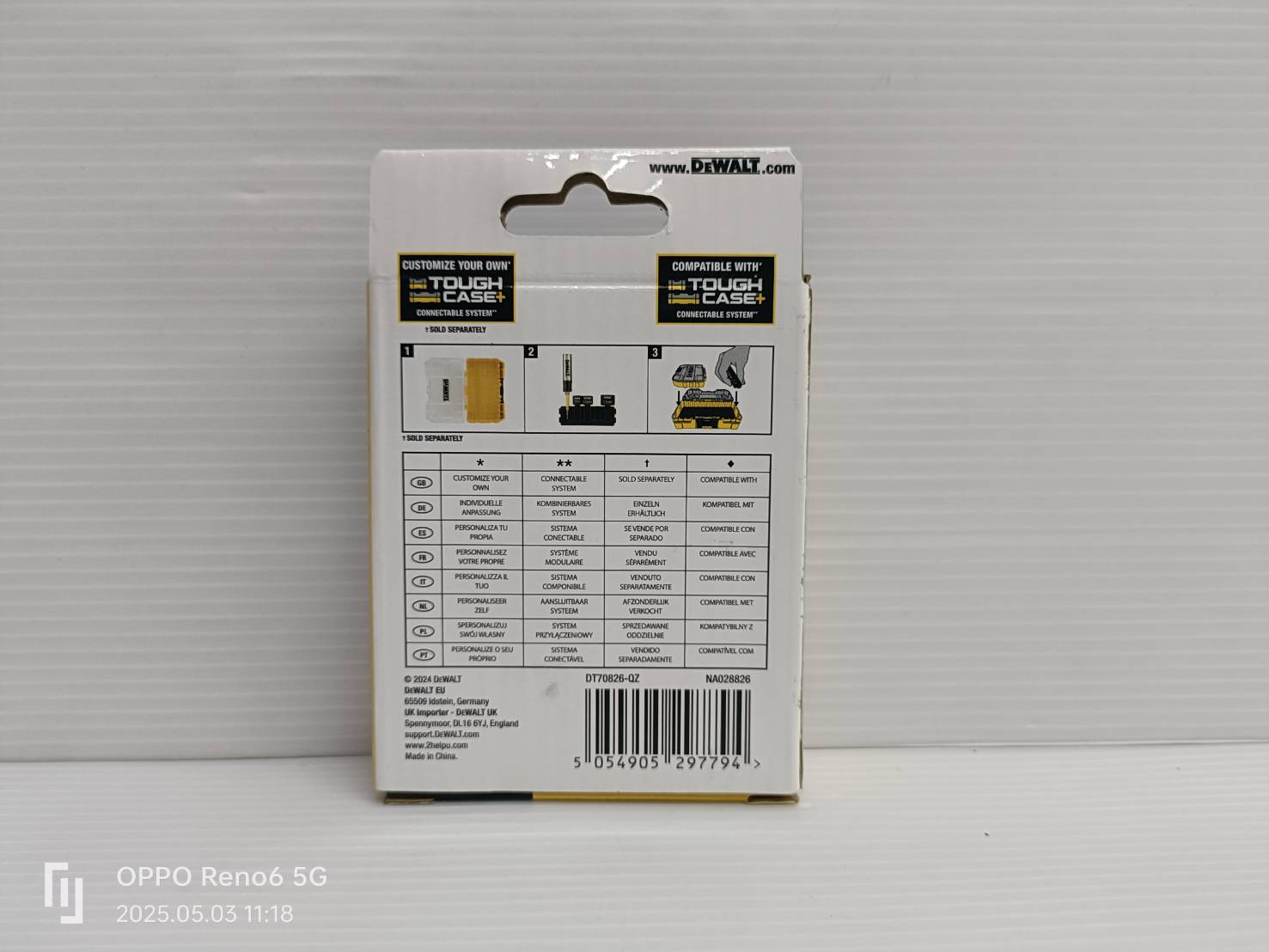 ชุดก้านต่อหัวบล็อก+ช่องเก็บดอก DT70826-QZ DEWALT ลูกบล็อกเบอร์ 8,10,13+ด้ามต่อแม่เหล็ก