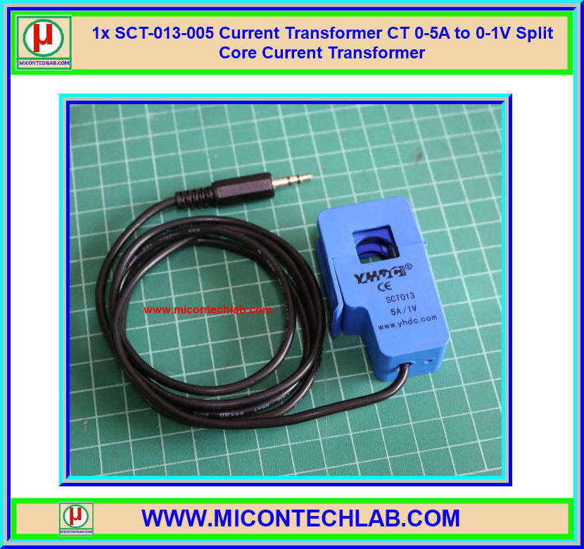 1x SCT-013-005 CT 0-5A to 0-1V Split Core Current Transformer
