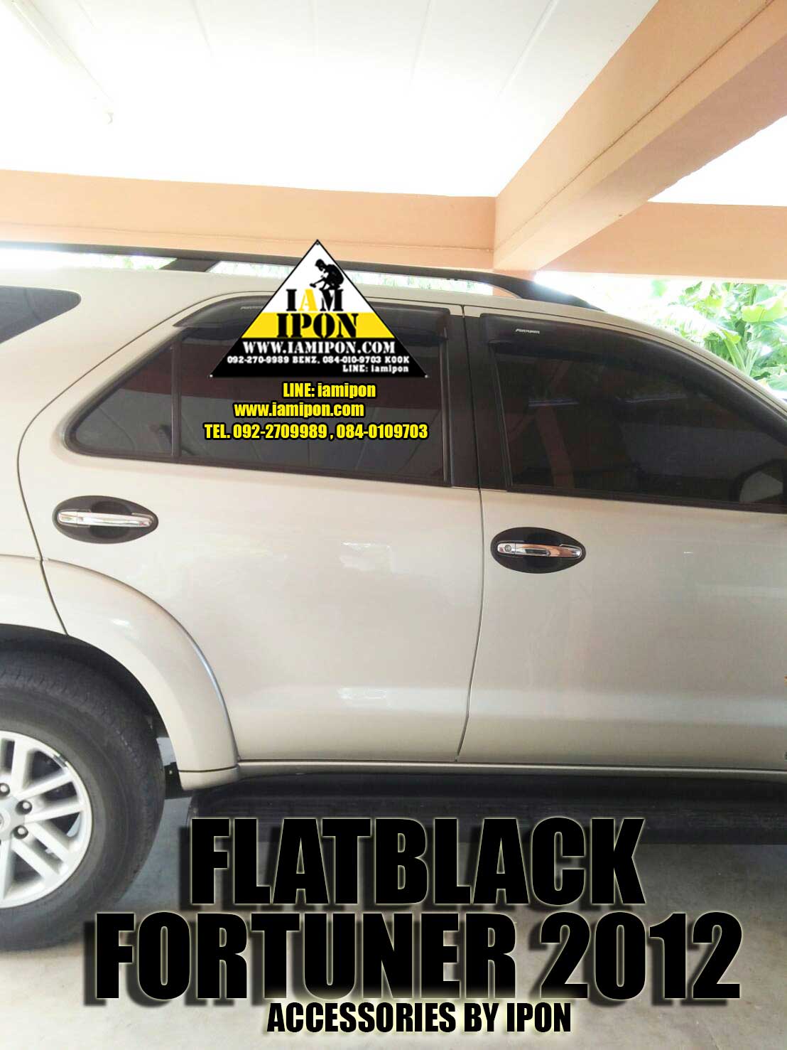 PLATE DOOR HANDLE TOYOTA FORTUNER 2005-2013 FLATBLACK เบ้ารองมือเปิดฟอร์จูนเนอร์ 2005-2013