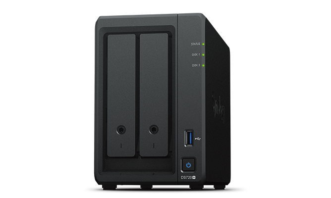 Synology Diskstation DS720+ 2-bay DiskStation (up to 7-bay), Quad Core 2.0 GHz (turbo to 2.7 GHz), 2GB RAM (up to 6GB)