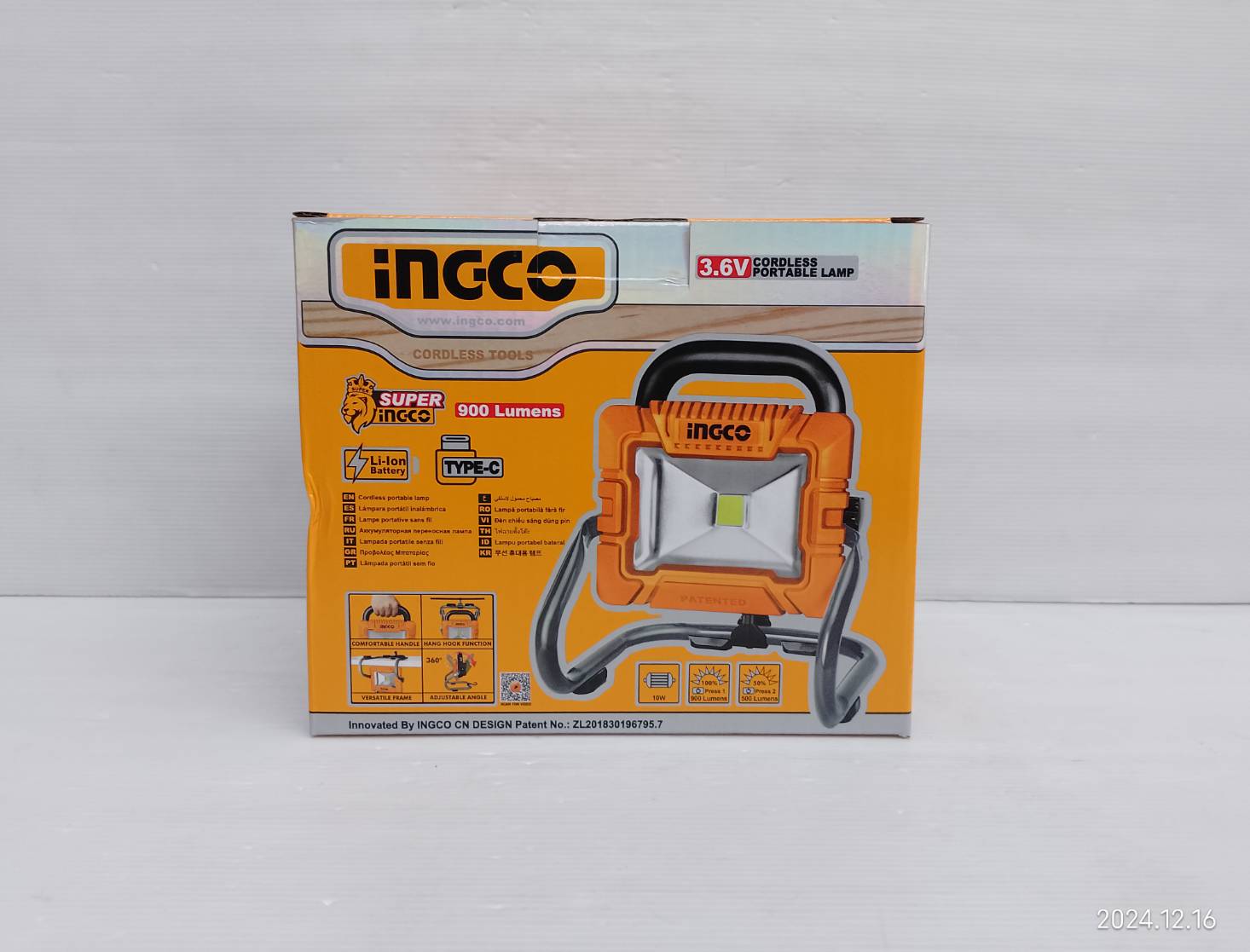 INGCO ไฟฉายตั้งโต๊ะ3.7V HRLF4415 พร้อมแบตเตอรี่ 5.0Ah