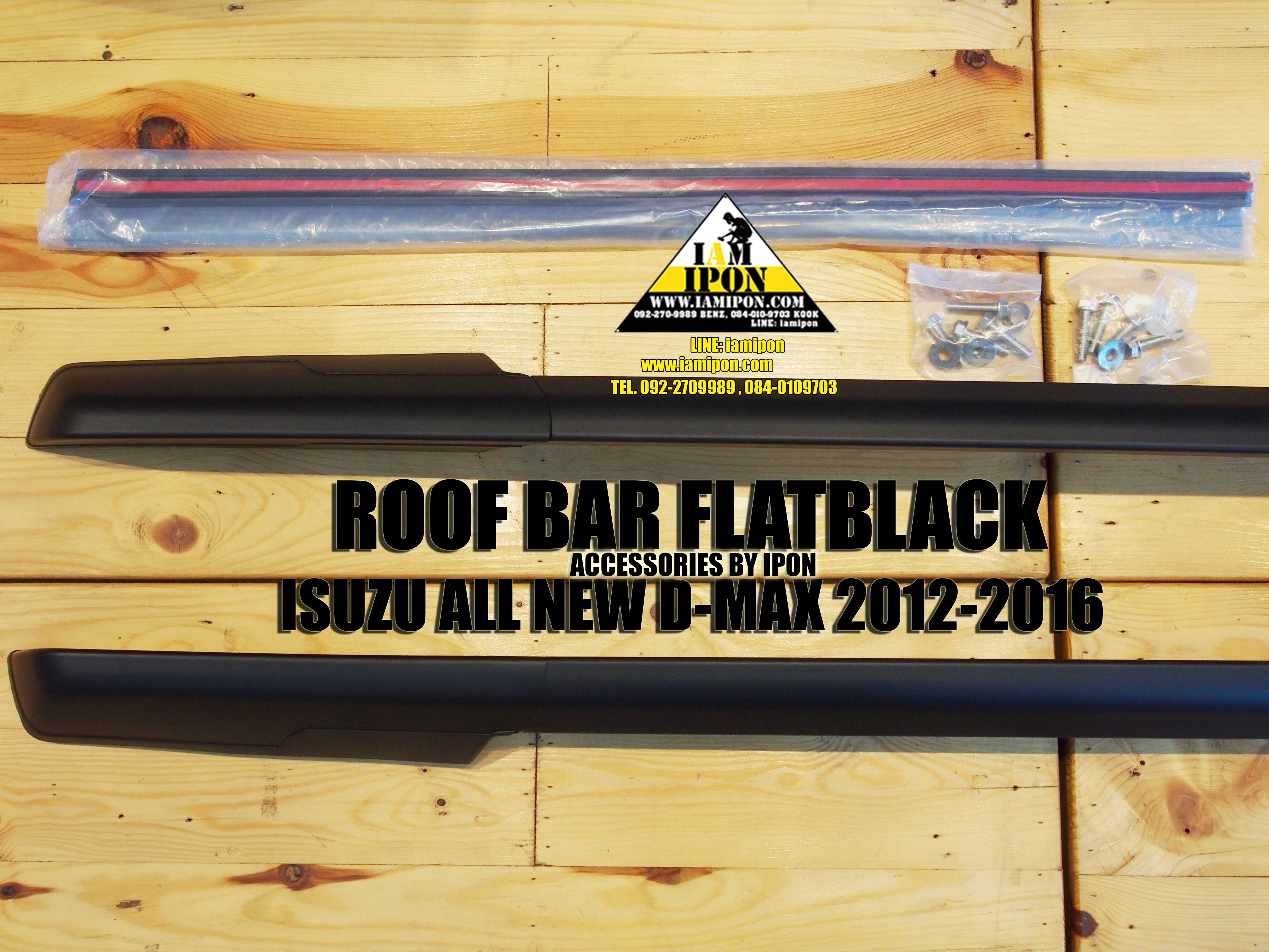 ROOF BAR ISUZU ALL NEW D-MAX 4D FLATBLACK ราวหลังคาดำด้านแบบจับน๊อตอีซุซุออนิวดีแม็ก 4 ประตู