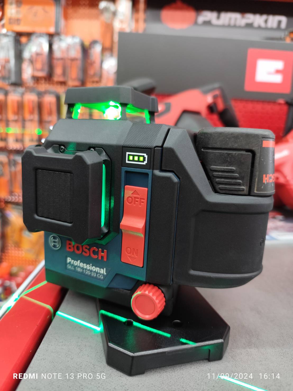 เลเซอร์ระดับ12เส้น แสงเขียว GLL18V-120-33CG BOSCH