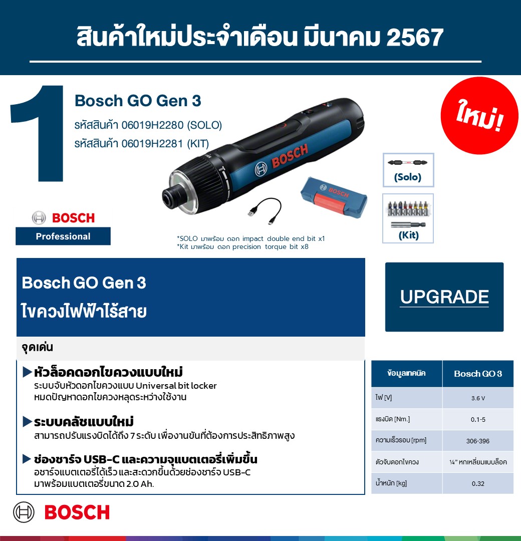 ไขควงไร้สาย 3.6V GO GEN.3 SOLO