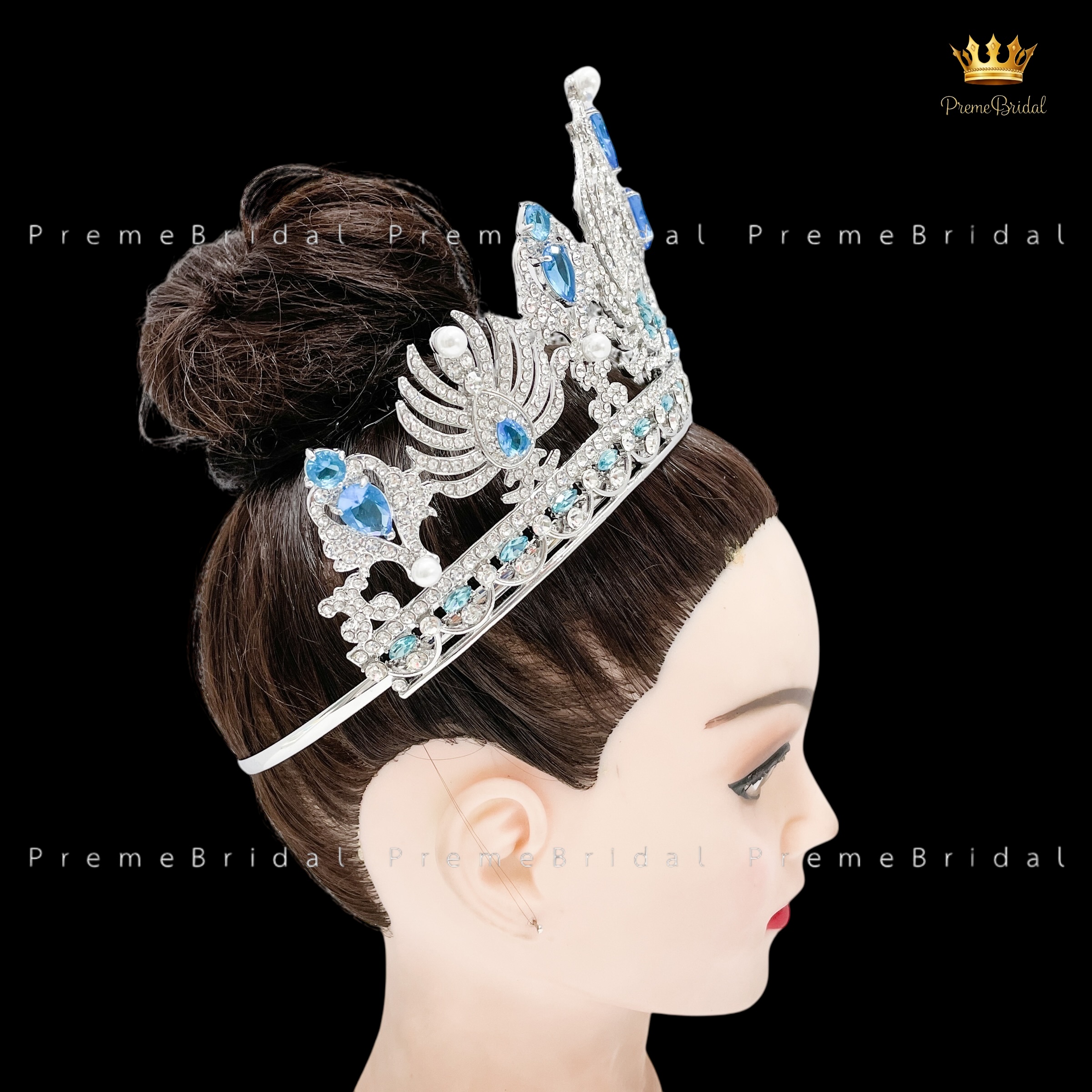 (พร้อมส่งจากไทย) มงกุฏ 093 สีฟ้า มงกุฎนางงาม มงกุฎเพชร มงกุฎประกวด สินค้าพร้อมส่ง ไม่ต้องรอนาน งานพรีเมี่ยม
