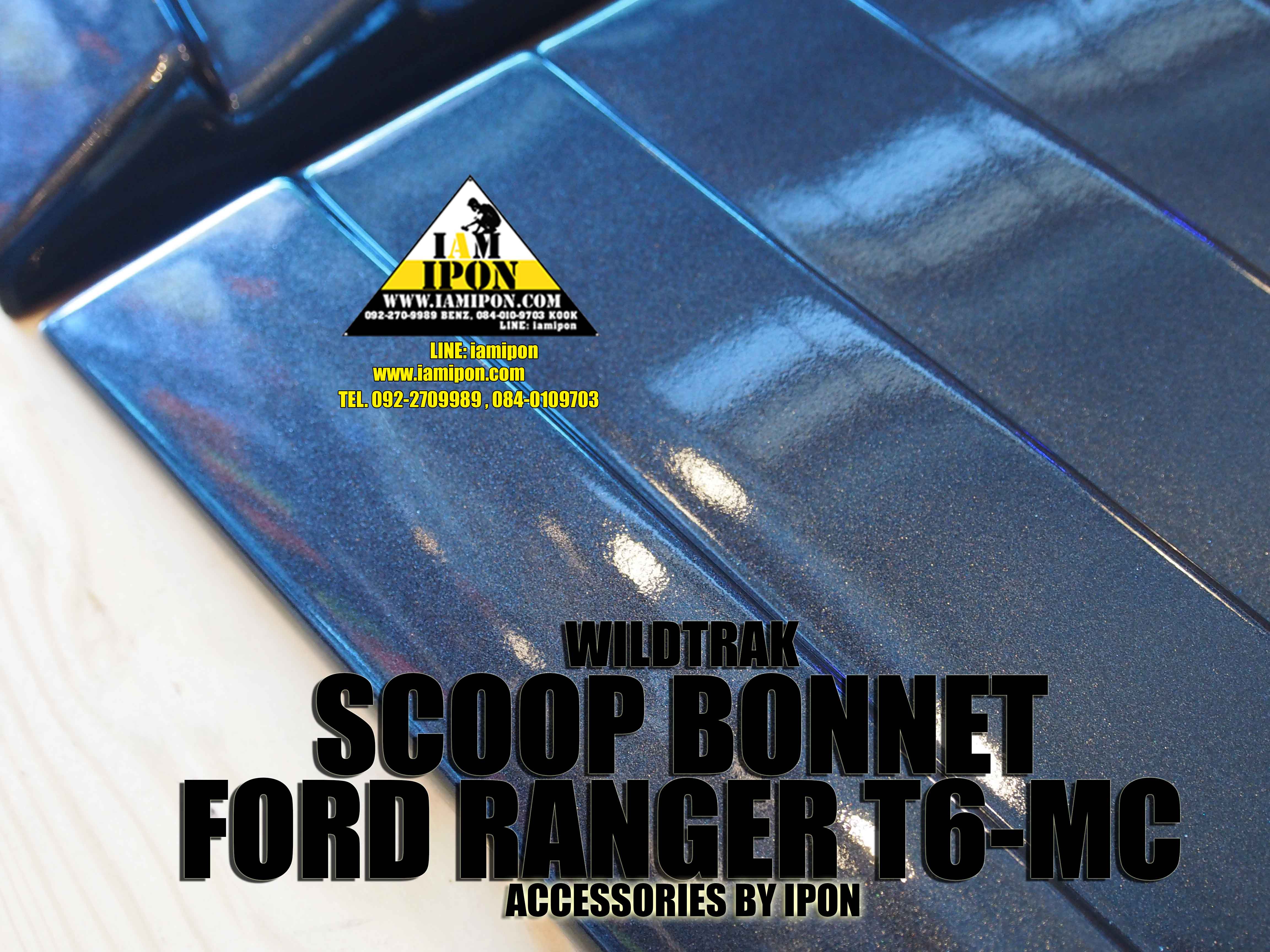 SCOOP BONNET FORD RANGER T6-MC WILDTRAK สกู๊ปหลอกฝากระโปรงหน้าวายแทรกฟอร์ดเรนเจอร์ T6-MC