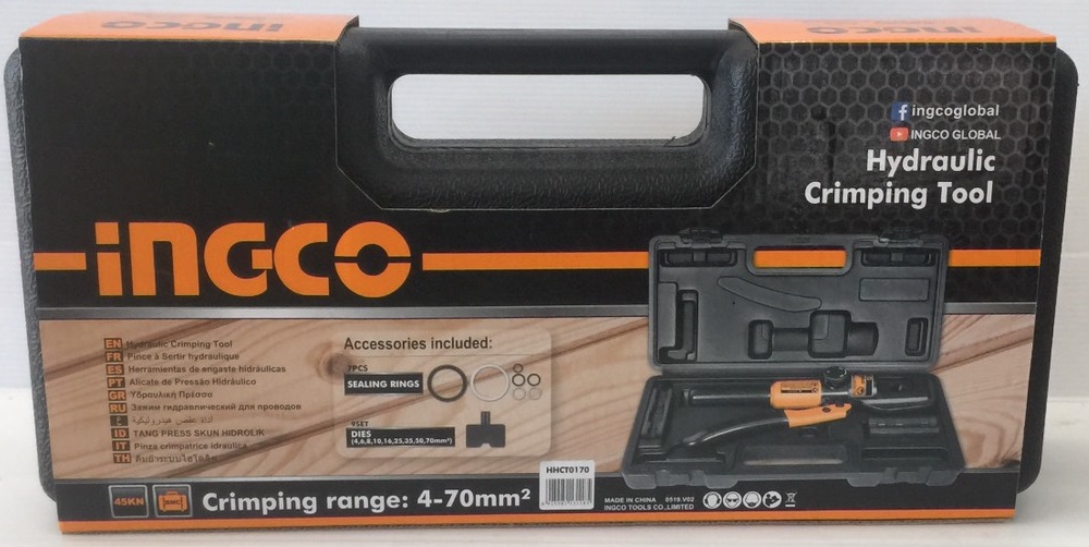 คีมย้ำหางปลาไฮดรอลิค 4-70mm² HHCT0170 INGCO