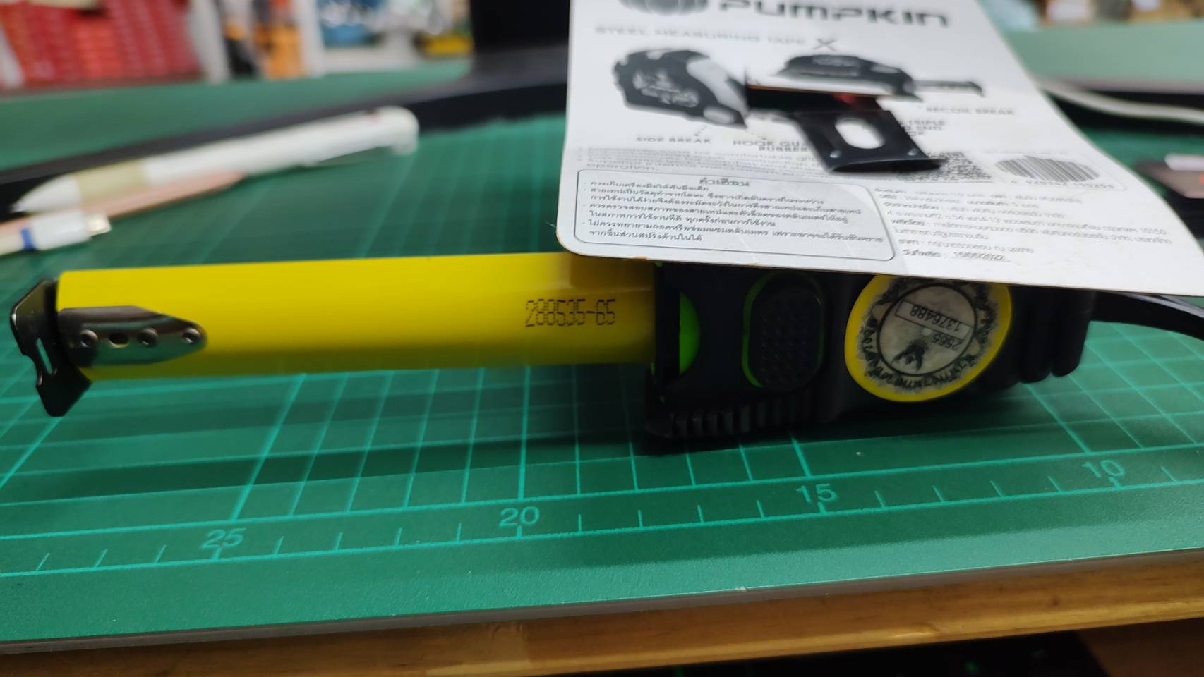 ตลับเมตร 5m (5เมตร). PUMPKIN 10217 / PTT-5025X Super Grip รุ่น X (คละสี)