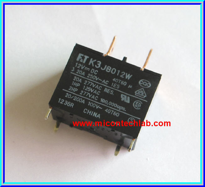 1x เพาเวอร์รีเลย์ 12Vdc ยี่ห้อ FUJITSU 20A 250VAC 1 Form A ( SPST) แบบ Tab