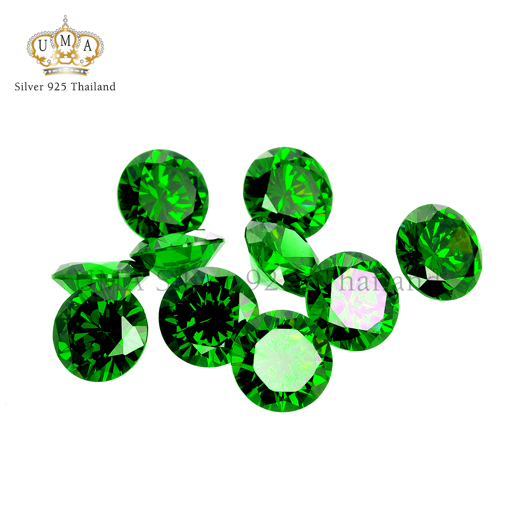 เพชรNanoGemStones 7A นาโนเจมส์สโตน ทรงกลม สีเขียว (Green NanoGemStones ROUND) - Size 6.00mm - 1แพ็ค - 100เม็ด