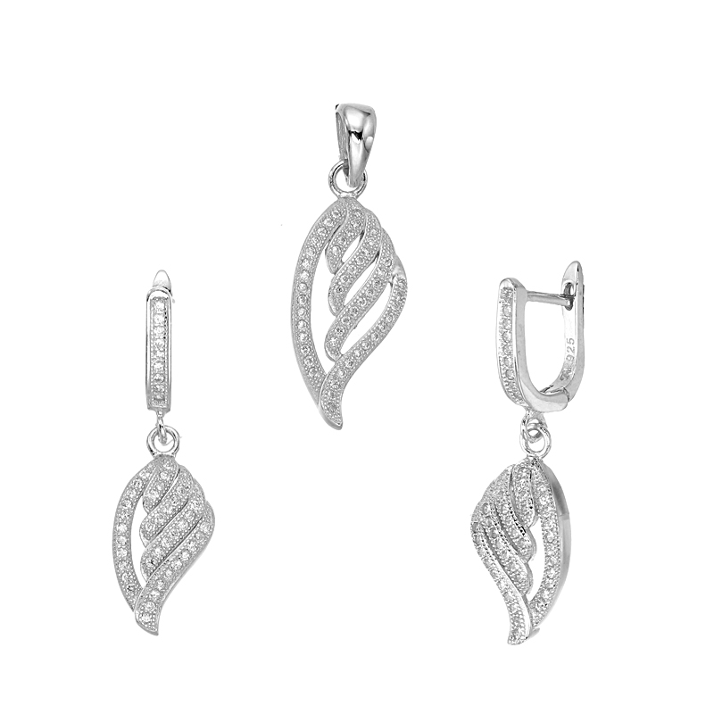 ต่างหูพร้อมจี้ ( เงิน ) = Earring with Pendant ( Silver )