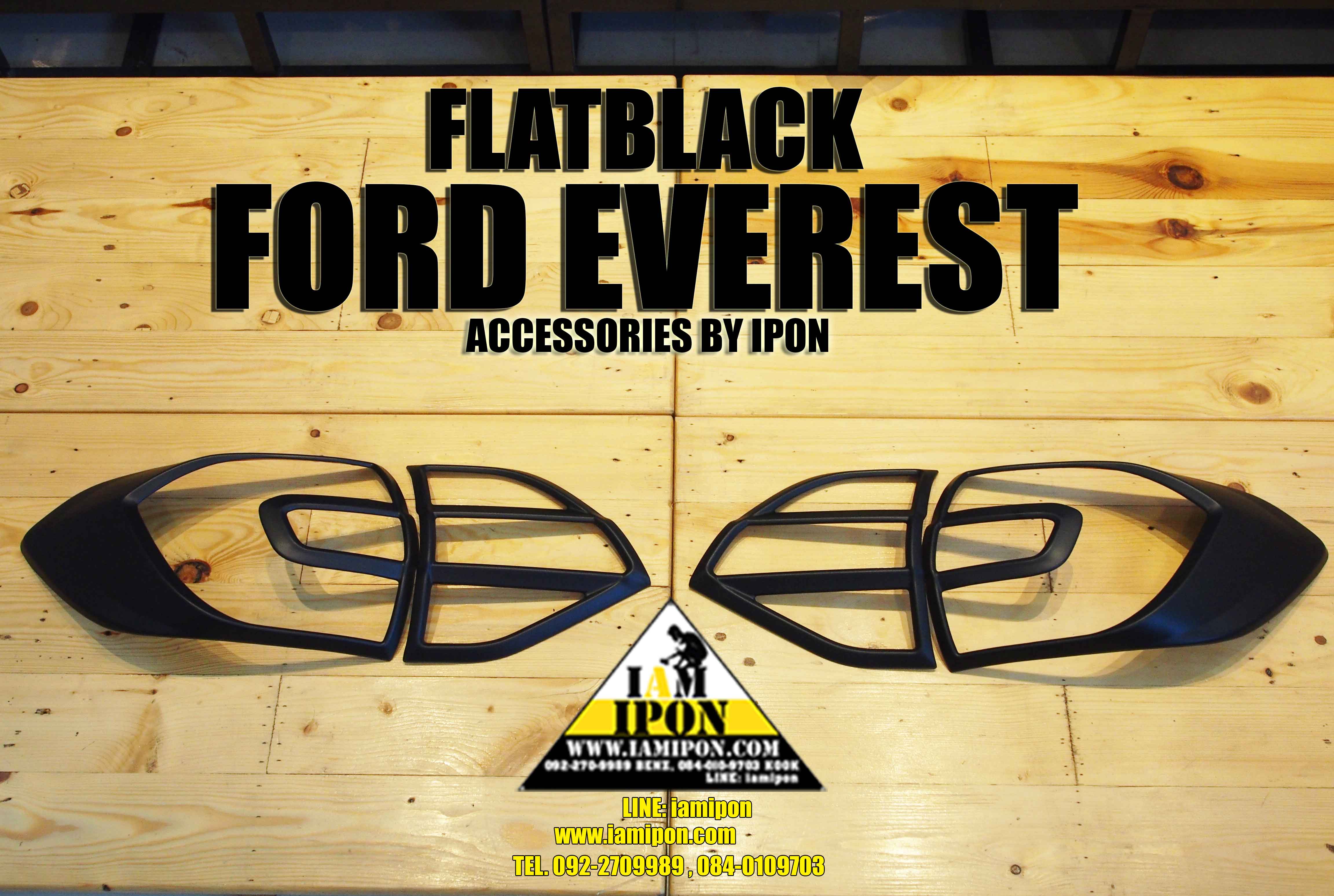 TRAILLAMP COVER FORD EVEREST FLATBLACK ครอบไฟท้ายดำด้านฟอร์ดเอเวอเรส