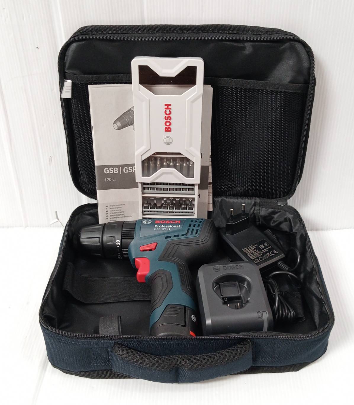 สว่านกระแทกไร้สาย GSB120-Li BOSCH ชุดกระเป๋าผ้า 06019G81K6