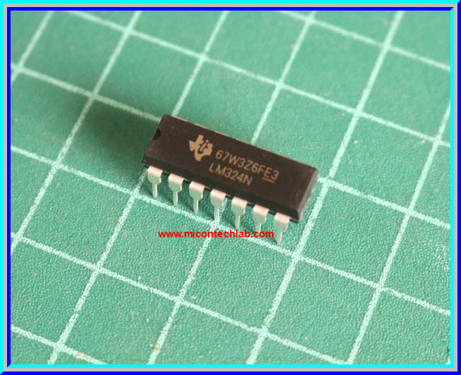 1x LM324N Quadruple Operational Amplifiers (Op-amp) IC Chip