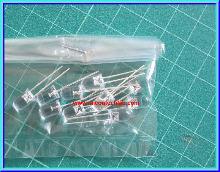 10x แอลอีดี LED 5 มม. สีแดง หลอดใส ชุปเปอร์ไบร์