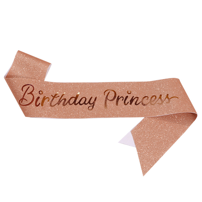 สายสะพายงานเลี้ยงวันเกิด Brithday Princess ผ้ากากเพชร