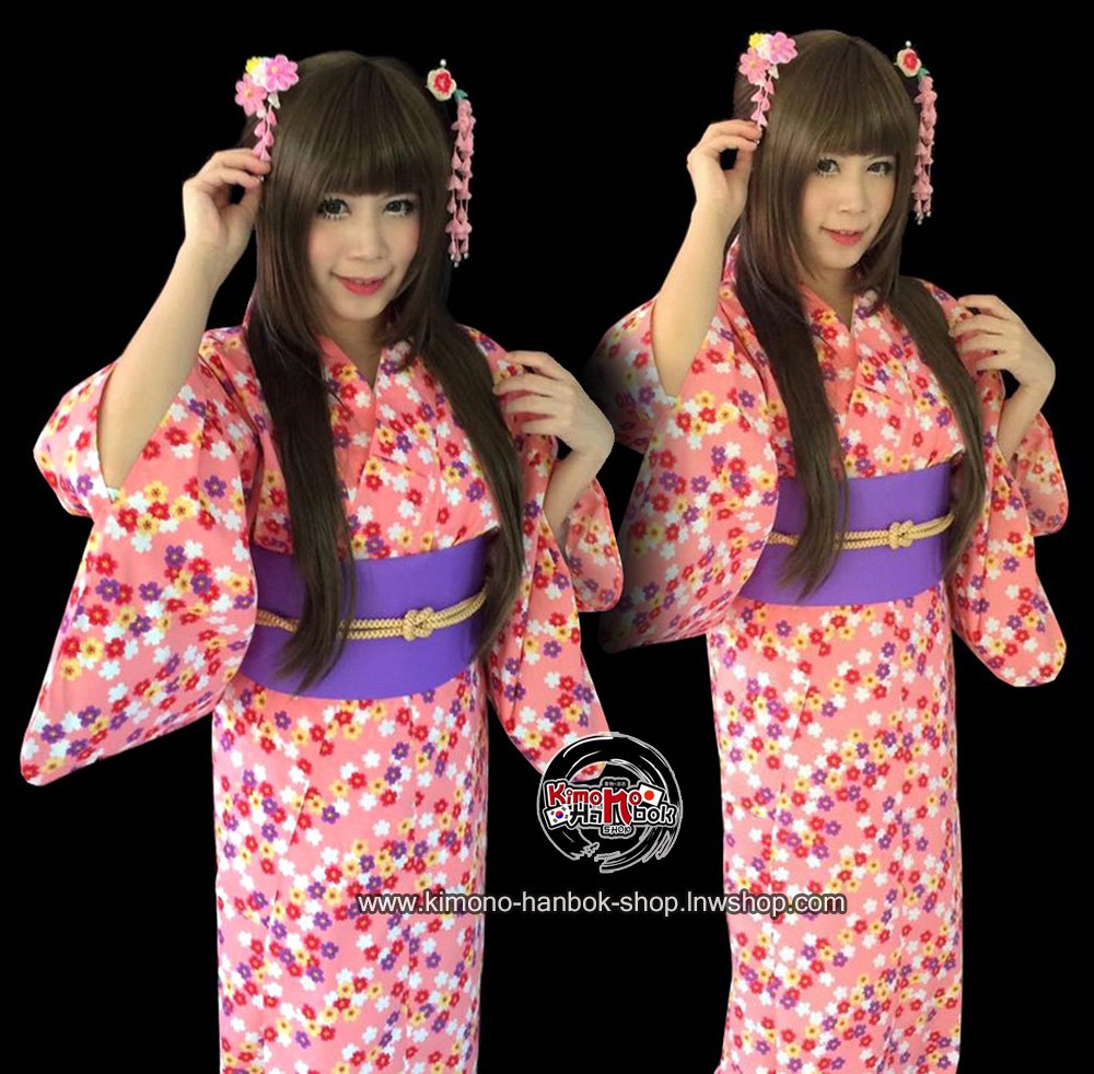 set.ยูกาตะ สีชมพูลายซากุระ