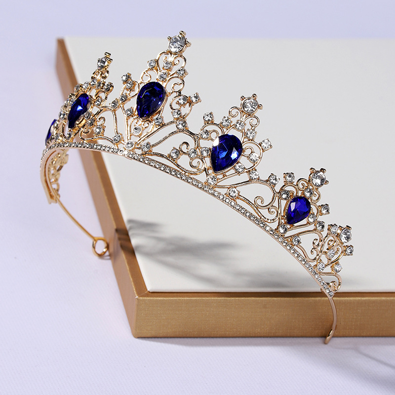 (พร้อมส่ง) เทียร่า 319 สีน้ำเงิน มงกุฎนางงาม มงกุฎเจ้าหญิง งานสวย ปราณีต QCเพชรทุกเม็ด สินค้าพร้อมส่งจากไทย