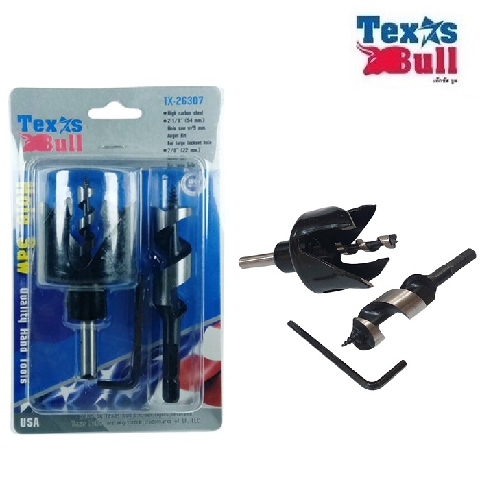 TEXAS BULL โฮลซอเจาะลูกบิด 4เขี้ยว TX-26307