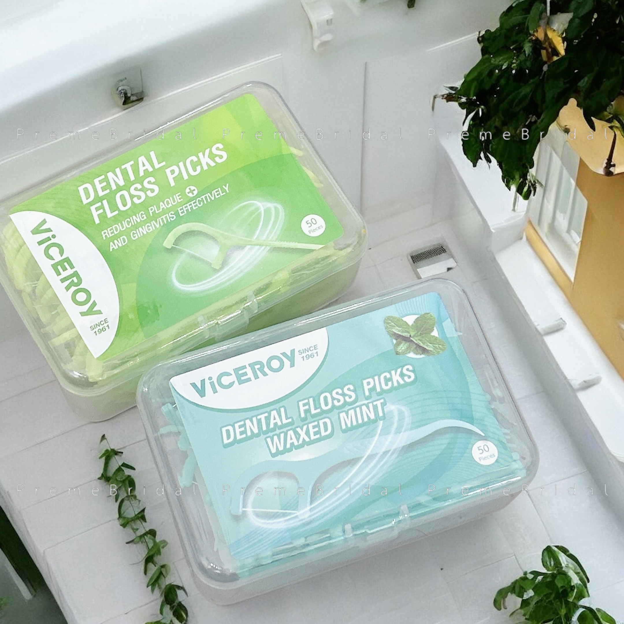 🦷 Viceroy Dental Floss Picks | ไหมขัดฟันแบบด้าม 50 ชิ้น 🧼✨ สะอาดล้ำลึก ดูแลเหงือก – พกง่าย ใช้สะดวก 💚