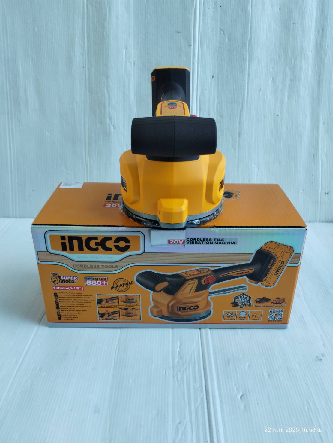 INGCO เครื่องดูดสั่นกระเบื้องไร้สาย รุ่น CTVLI2001