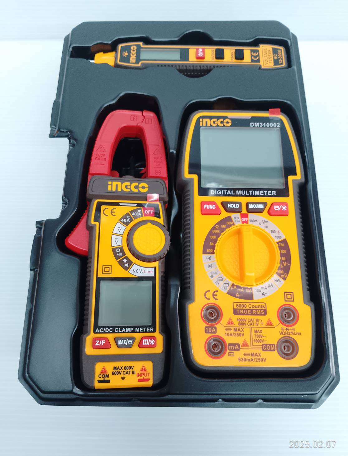 INGCO COMBO SET ชุดช่างไฟฟ้า ปากกาวัดไฟ+มัลติมิเตอร์+แคลมป์มิเตอร์ 3ตัวชุด รุ่น COS24067