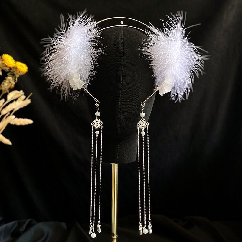 (ส่งด่วน ส่งเร็ว) คาดผมขนนกพร้อมพู่หรูหรา ลุคคุณหนูสุดๆ เด็กใส่ได้ ส่งจาก จ.อุบลราชธานี