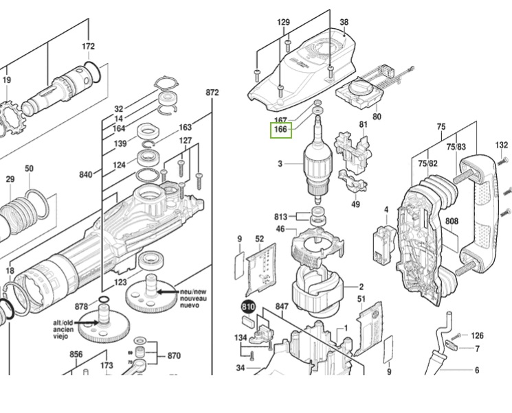 อะไหล่แหวนแม่เหล็ก#166 GSH11VC BOSCH 1610209011