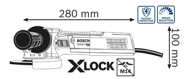 หินเจียร5" GWX9-125S BOSCH X-LOCK