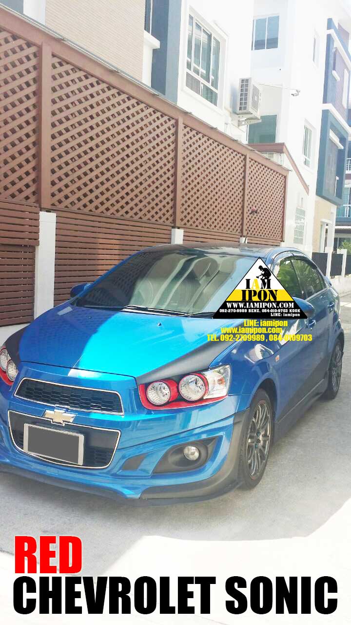 HEAD LAMP COVER CHEVROLET SONIC RED&BLUE ครอบไฟหน้าสีแดงและน้ำเงินเชฟโรเลตโซนิค
