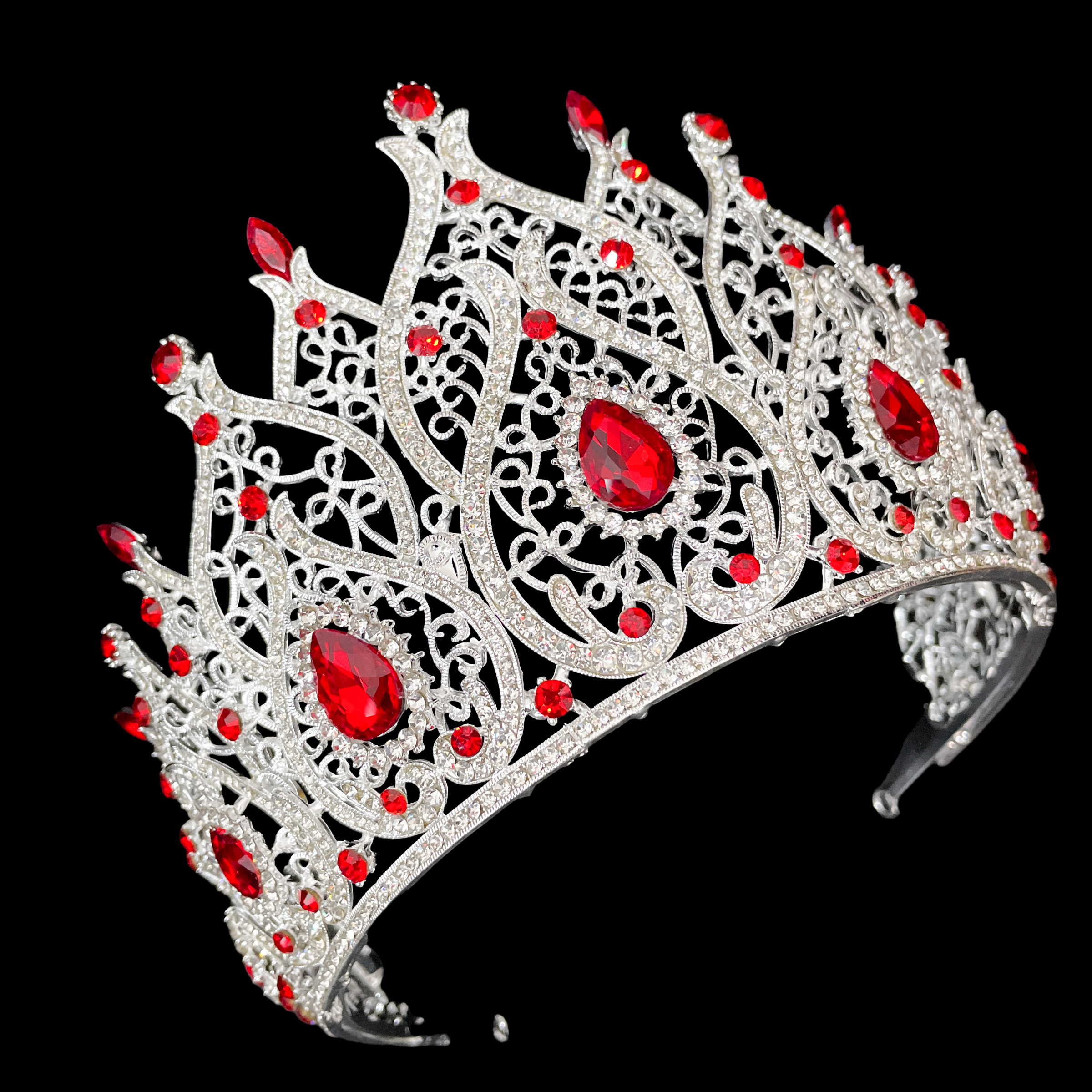 (พร้อมส่ง) เทียร่า 326 สีแดง มงกุฎนางงาม งานสวย ปราณีต QCเพชรทุกเม็ด สินค้าพร้อมส่งจากไทย