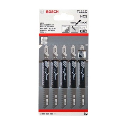 2608630033 BOSCH T111C ใบเลื่อยจิ๊กซอว์ตัดไม้ (5 ใบ/แพค)