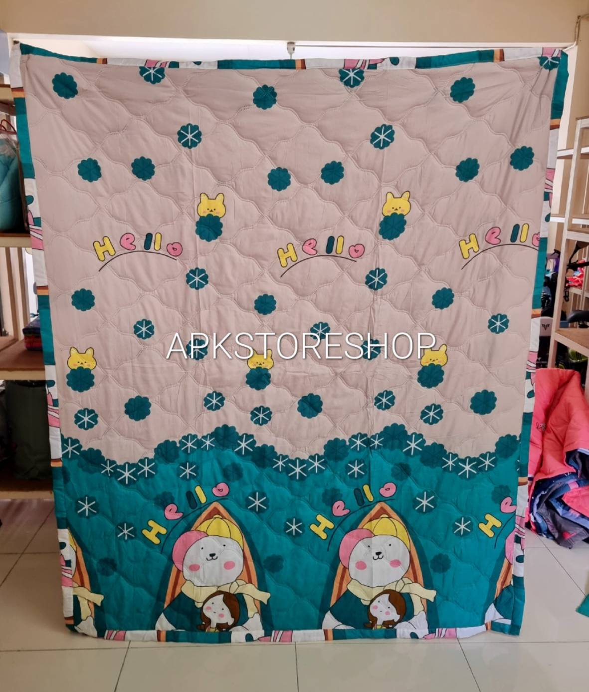 ขายส่ง ผ้าห่มนวมบางอัดความร้อน เกรดA #APK128-พิมพ์ลาย ส่ง 128 บาท