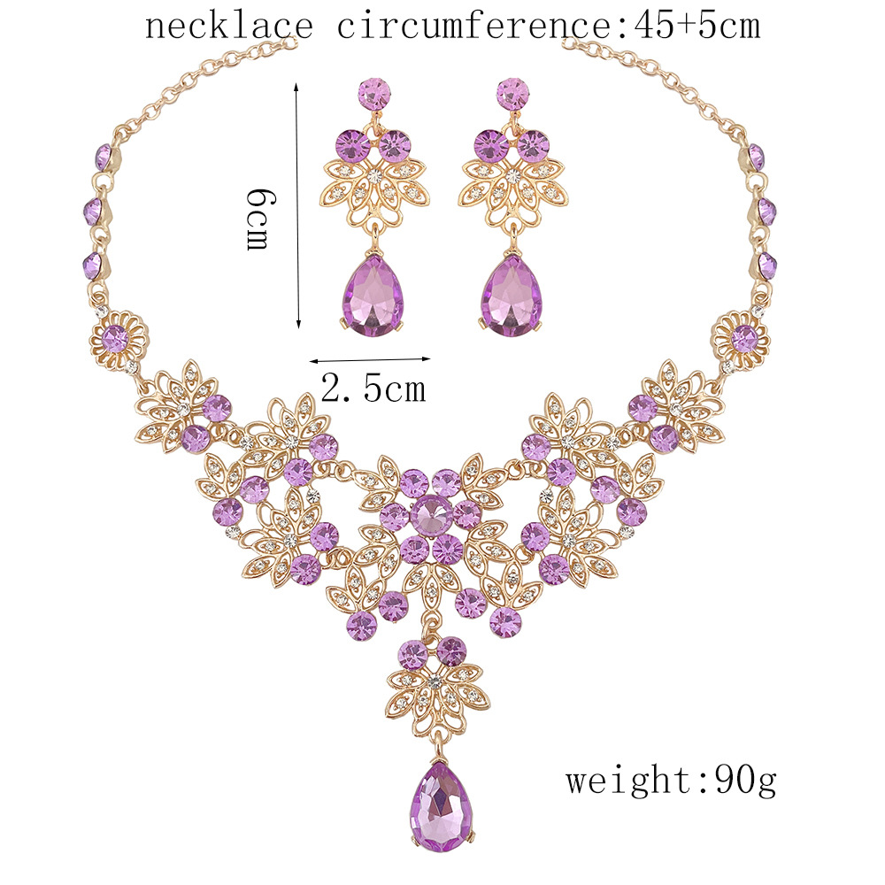 SET006 สีม่วง เครื่องประดับ 3 ชิ้น มงกุฎ สร้อยคอ ต่างหู จัดเซทสวยงาม สินค้าพร้อมส่งจากไทย